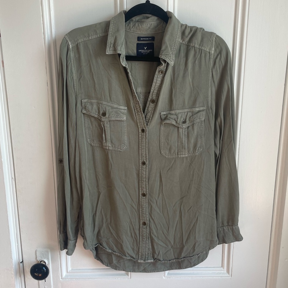 American Eagle Green Button Down - image 2